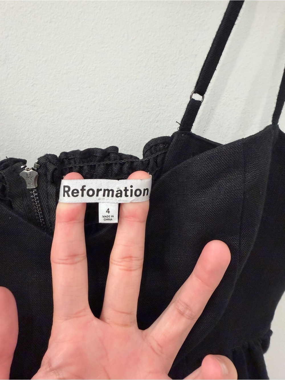 NEW Reformation Odette Black Linen Midi Dress Size 4 - Picture 8 of 9